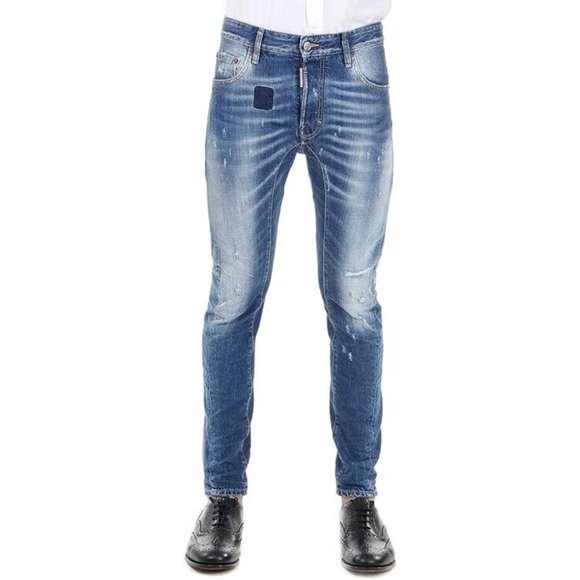DSQUARED2 Mens Tidy Biker Jeans IT48 W34 Denim S71LA0892S30309470 NWT - Picture 1 of 16